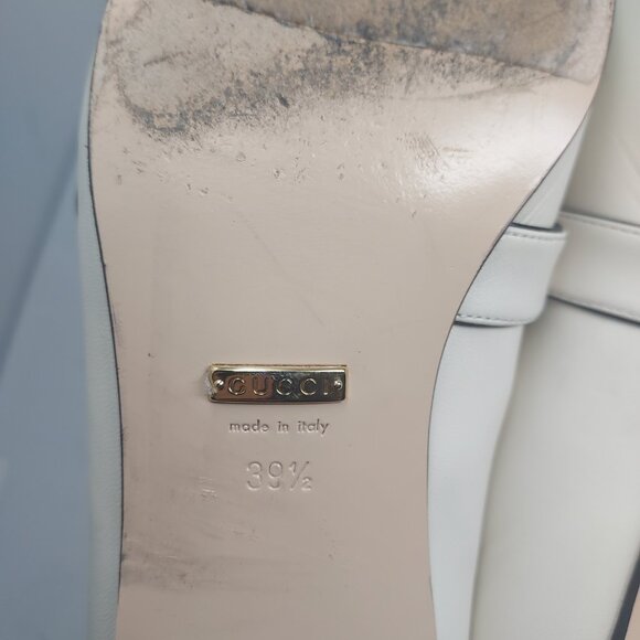 Gucci Marmont GG White Leather Womens Loafer - Picture 13 of 16